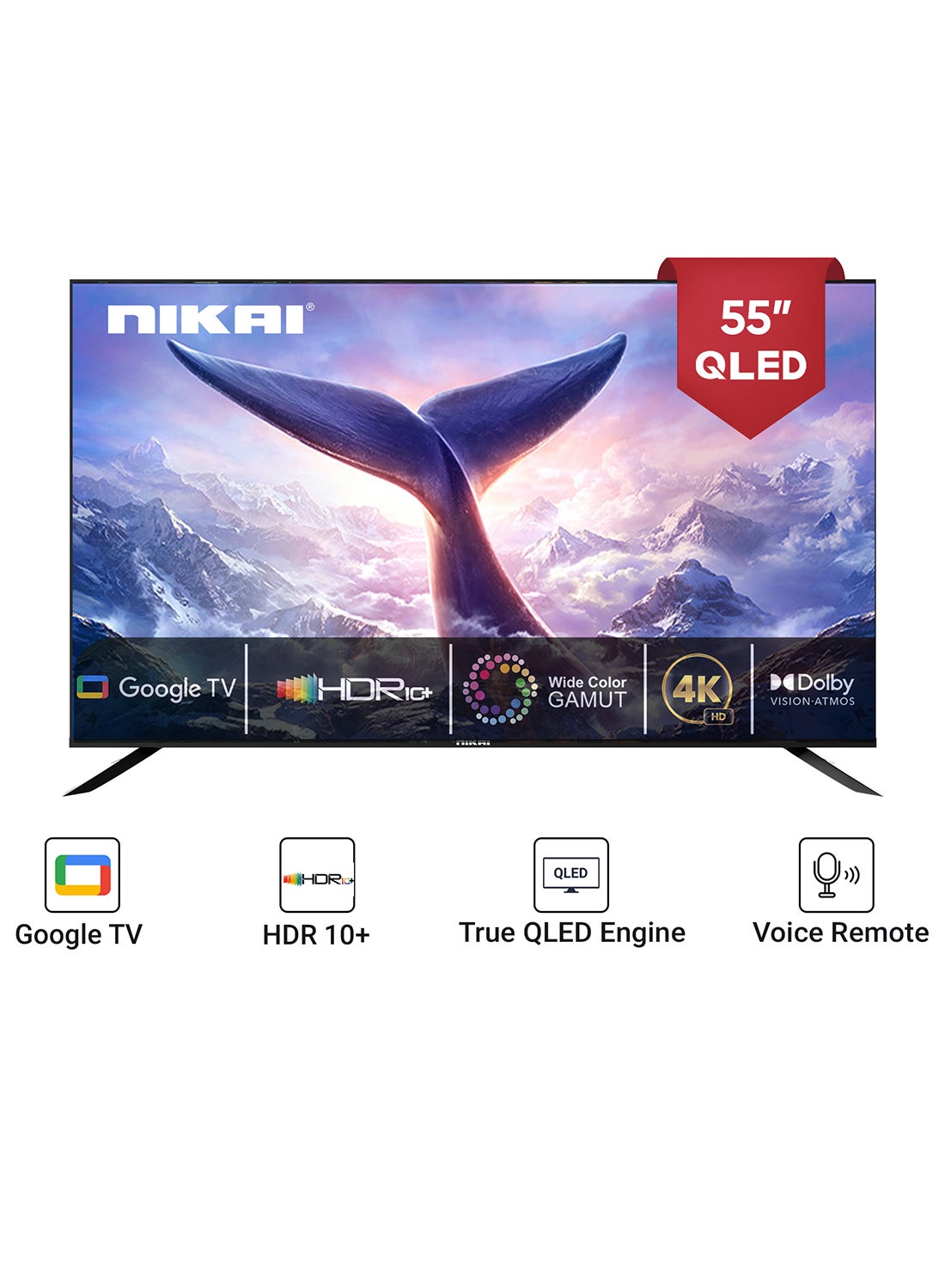 55 Inch 4K QLED Ultra HD Smart Google TV,…