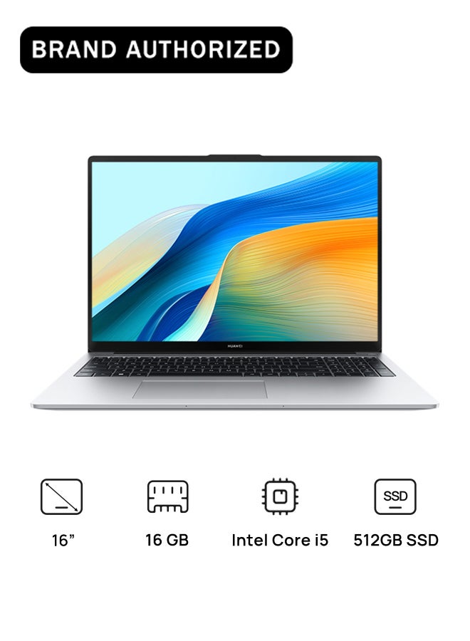 Compare MateBook D 16 Laptop with 16 Inch Full HD1920X1080 Display, Core i513420H Processor16GB RAM DDR4512GB SSDDOSWithout WindowsIntel UHD Graphics EnglishArabic Mystic Silver at KSA Price