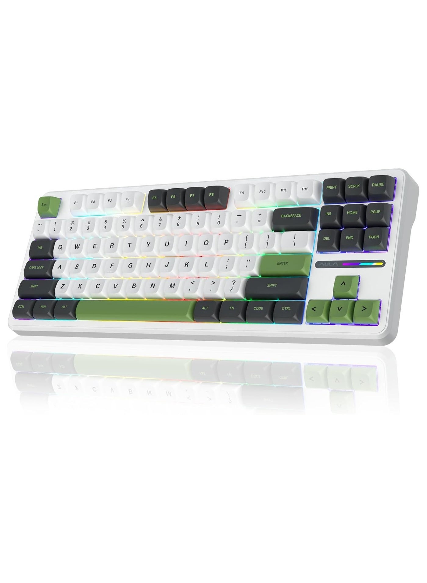 Compare F87 PRO Wireless Mechanical Keyboard,80% TKL Custom Hot Swappable Keyboard, Gasket Mount Gaming Keyboard with PBT Keycaps, Prelubed Greenwood V4 Switch,2.4GHzUSBCBT5.0 RGB Backlit Mechanical Keyboard at KSA Price