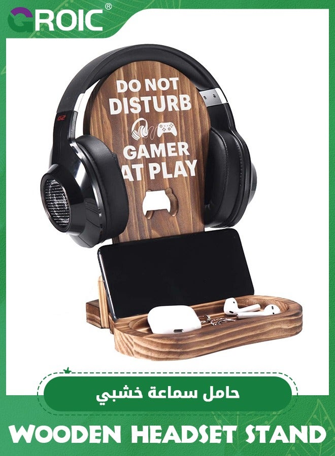 Compare Gamer Gifts for Teenage Boys, Gaming Christmas Birthday Gifts for Men Son Boyfriend Husband Game Lover, Gamer Room Decor for Man, Wood Headset Stand for Gaming Desk Decor at KSA Price