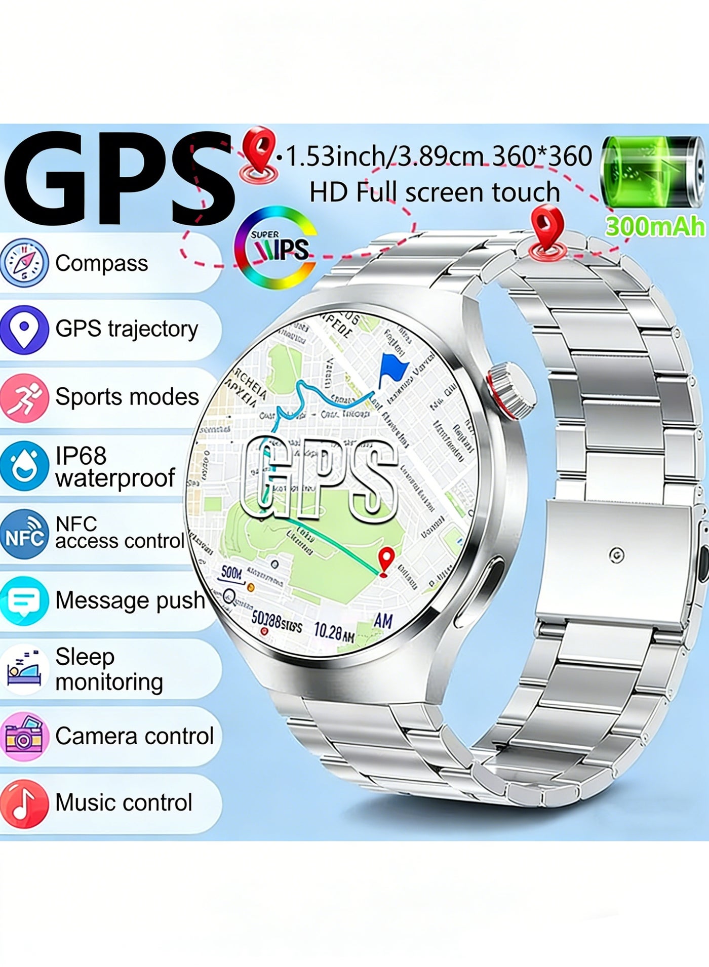 Compare Mens Bluetooth Smartwatch, With The Function Of Answering And Making Calls, With Sleep Monitoring And Fitness Heart Rate Monitoring, Suitable For Android And IOS Systems at KSA Price