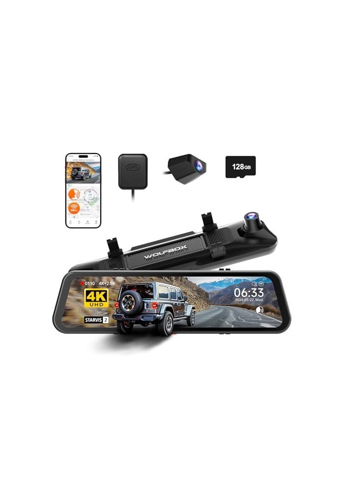 WOLFBOX G900 PRO Mirror Dash Cam with 8MP…
