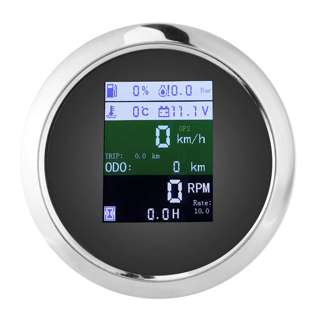 Compare 6‑in‑1 Multifunctional Gauge, GPS Speedometer Tachometer Voltmeter Water Temp Fuel Level Oil Pressure Gauge, Waterproof Anti‑Fog Combo Gauge for Car, Boat, Yacht, etcBlack US at KSA Price