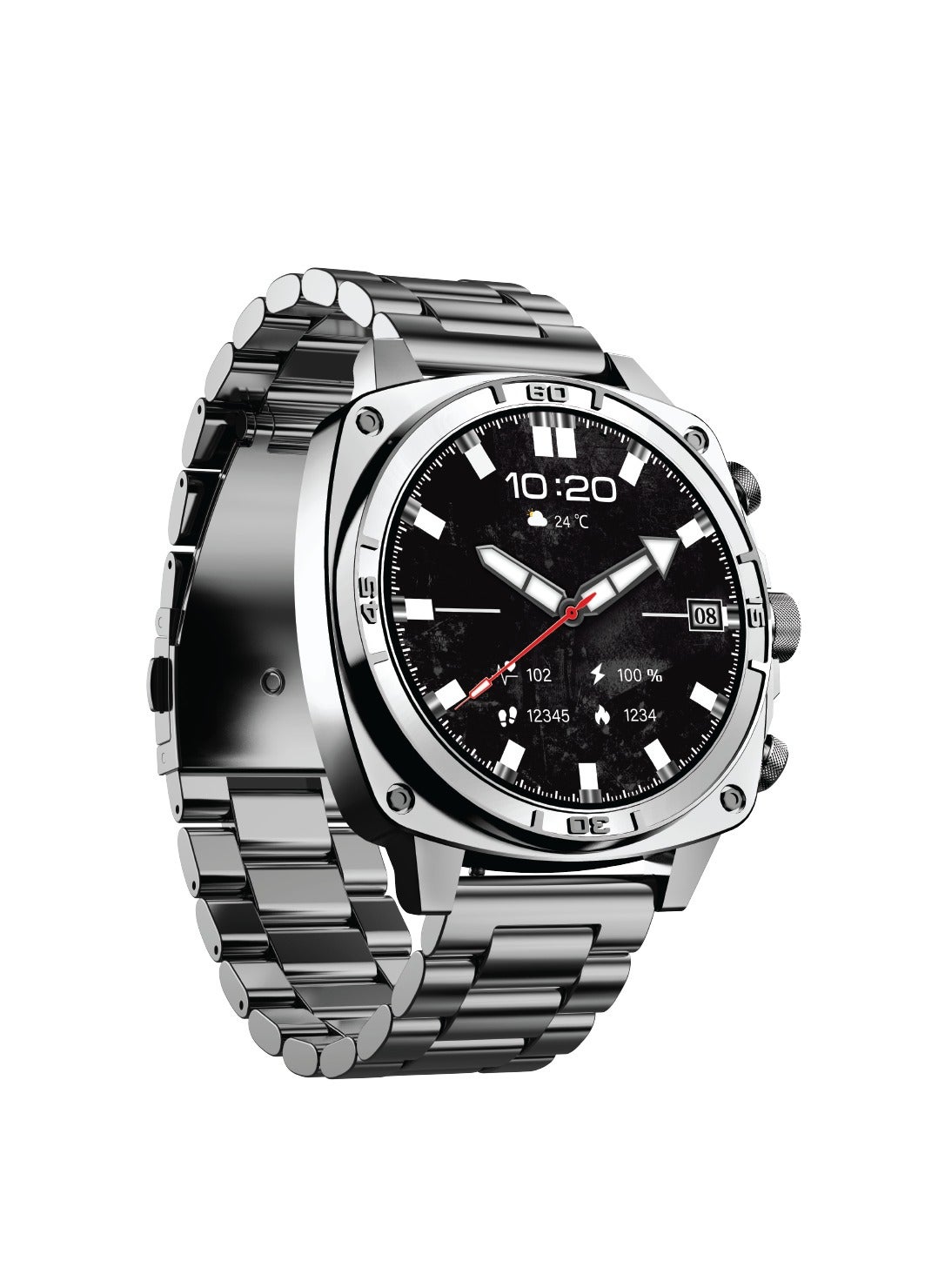 Compare Smart Watch with 1.43 AMOLED Display, Health Tracking, Music Control, Multiple Sports Mode, Raise Wrist Wake Screen, Voice Assistant, Works with Dafit App for Android 8.0+, iOS 10.0+  Silver at KSA Price