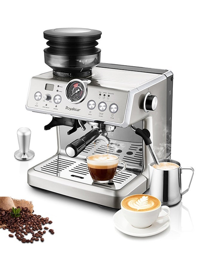 20-Bar Semi-Automatic Coffee Machine with Grinder…