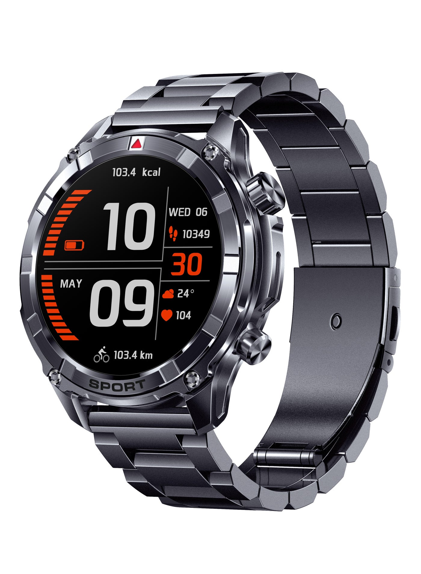 Compare Mens SmartWatch, 1.52inch HD Large Screen, IP68 Deep Waterproof, Smart Message Reminder, 500mAh Long Battery, LED Flashlight, Health Monitoring, 100+ Sports Modes, Advanced Casual Smart Watch, I116 Steel Band Black at KSA Price