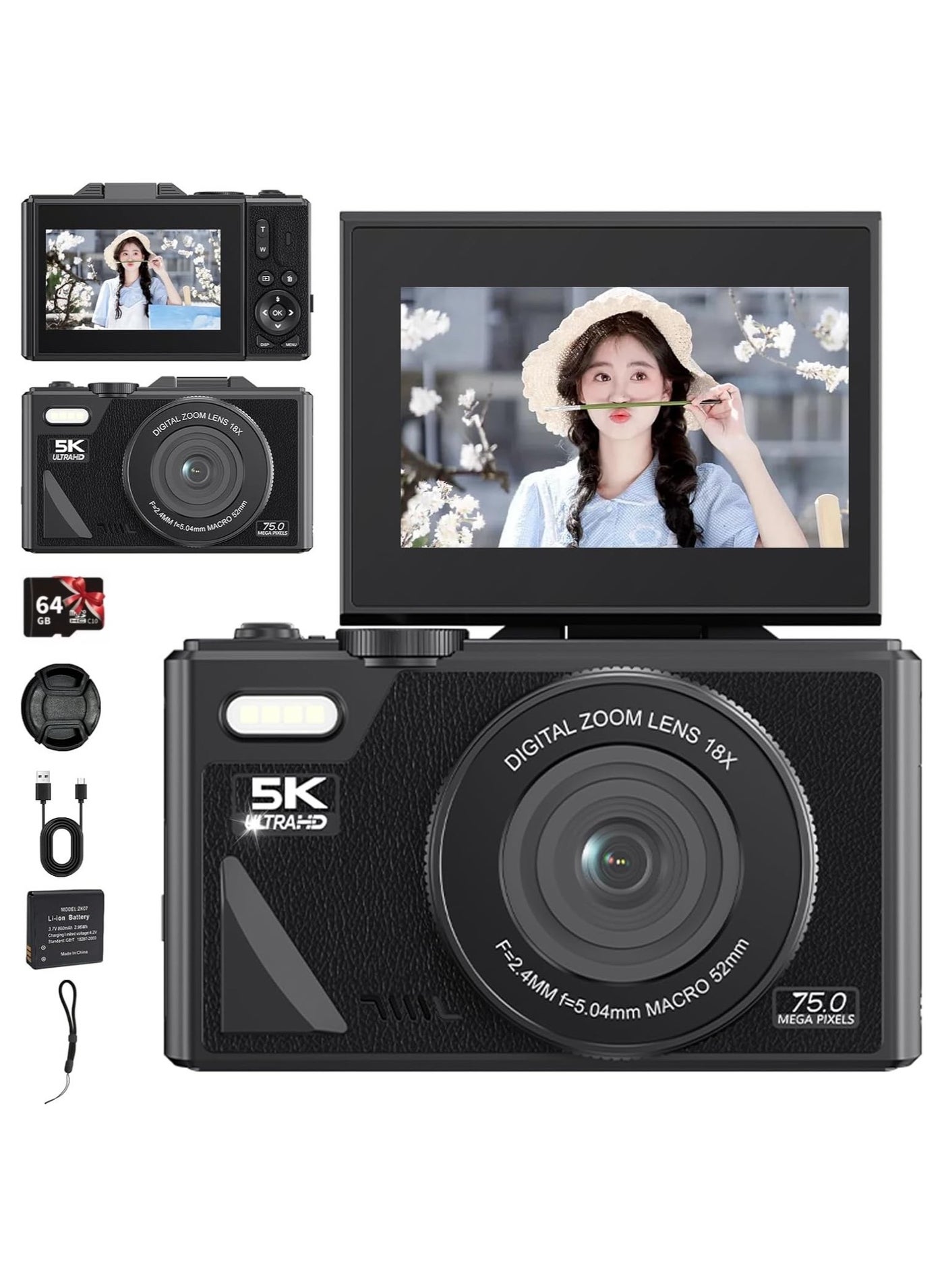 Digital Camera, 5K Vlogging Camera, Kids Camera…