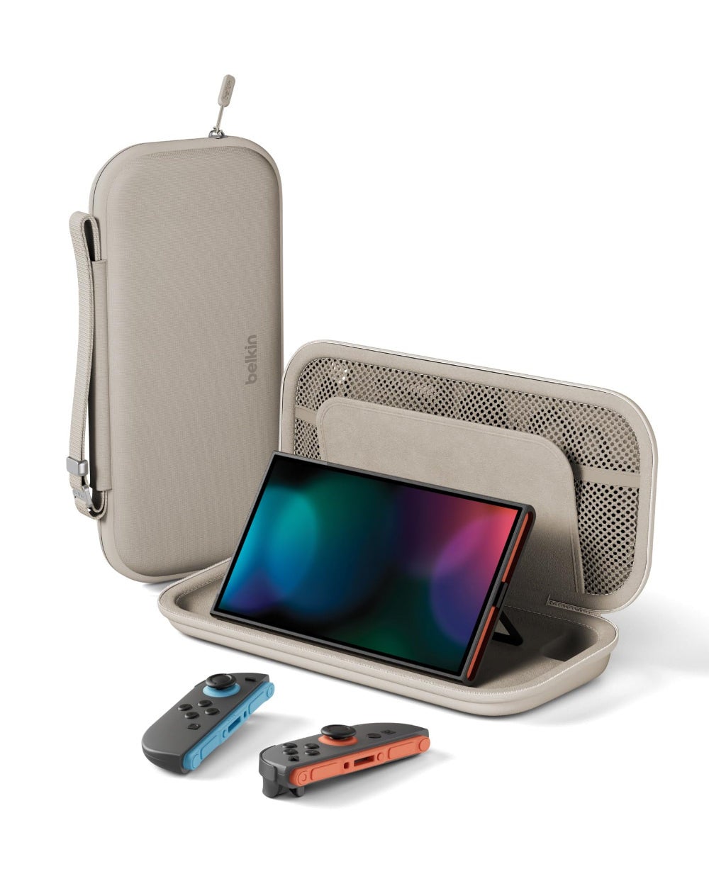 Compare Gaming Travel Case for Nintendo Switch 2| Travel Storage Case with Game Card Storage, Hidden AirTag Pocket, WaterResistant Exterior, Sand at KSA Price