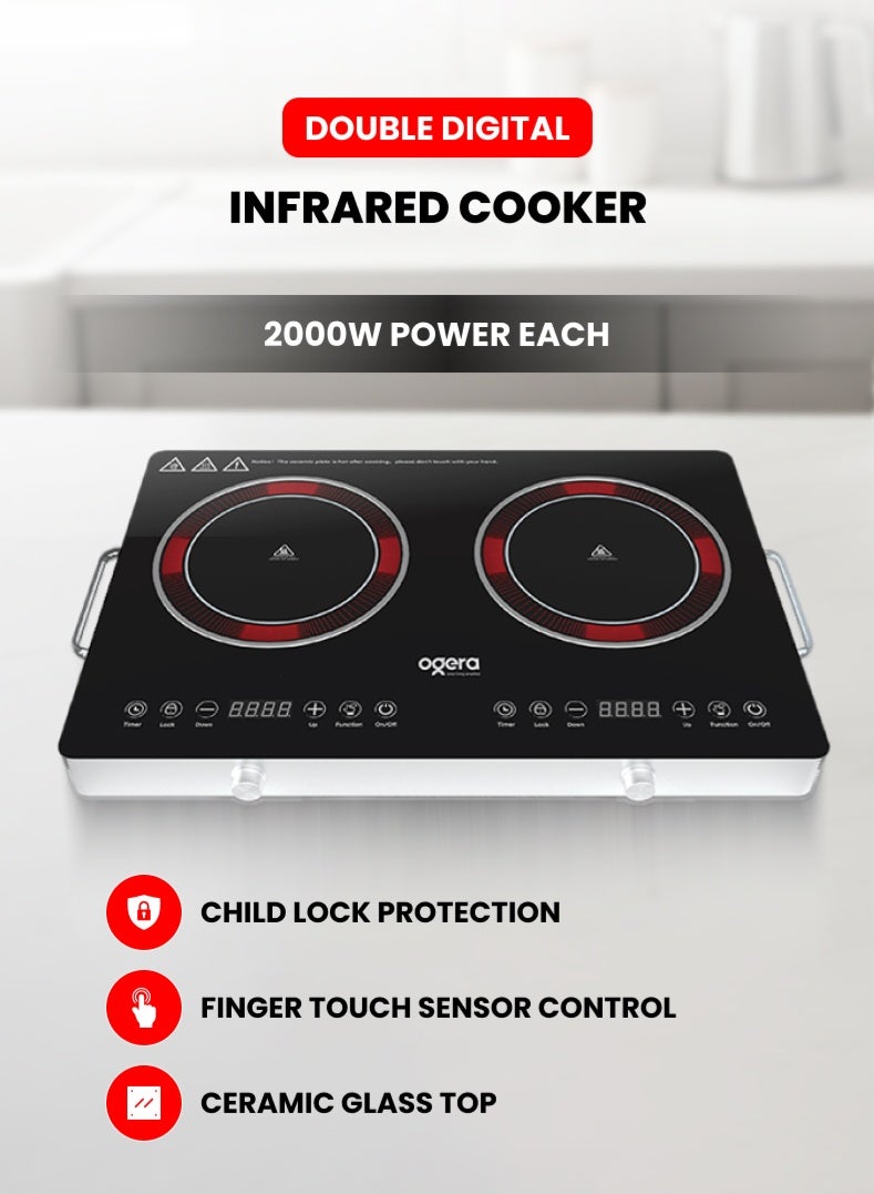 Double Burner Infrared Cooker with Ceramic Heating…
