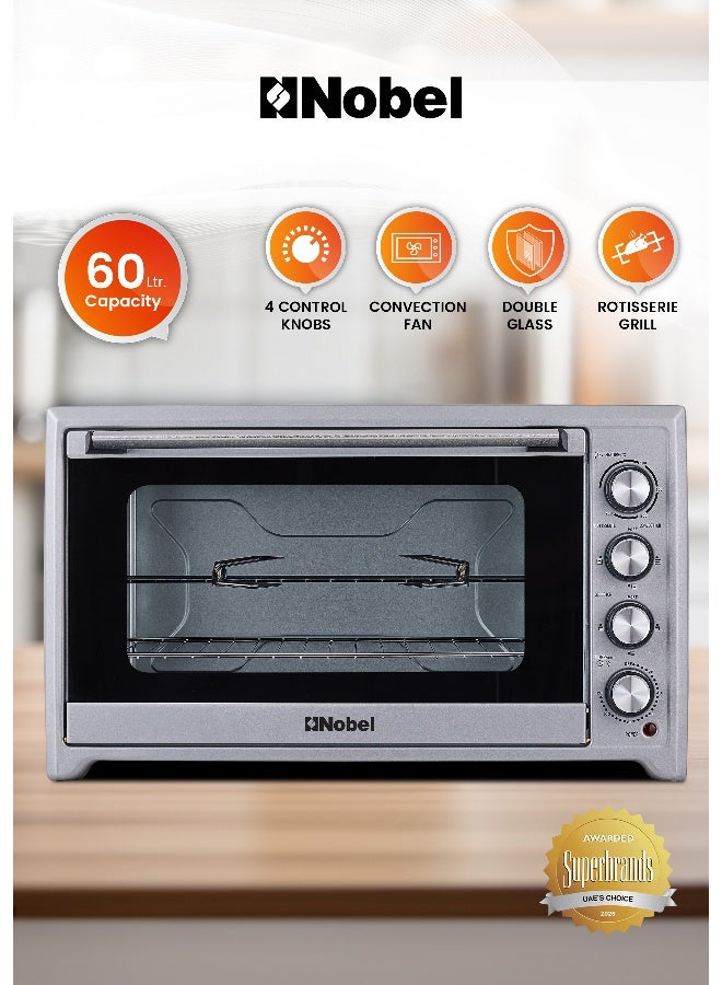 60L Electric Oven with Convection & Rotisserie Double…