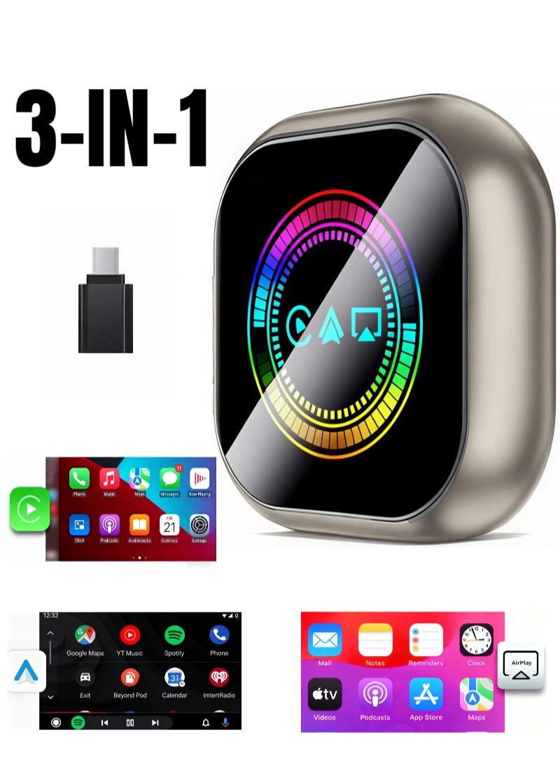 Compare Upgrade 3 in 1 AirPlay with Wired to Wireless Carplay Adapter, Screen Mirror at KSA Price