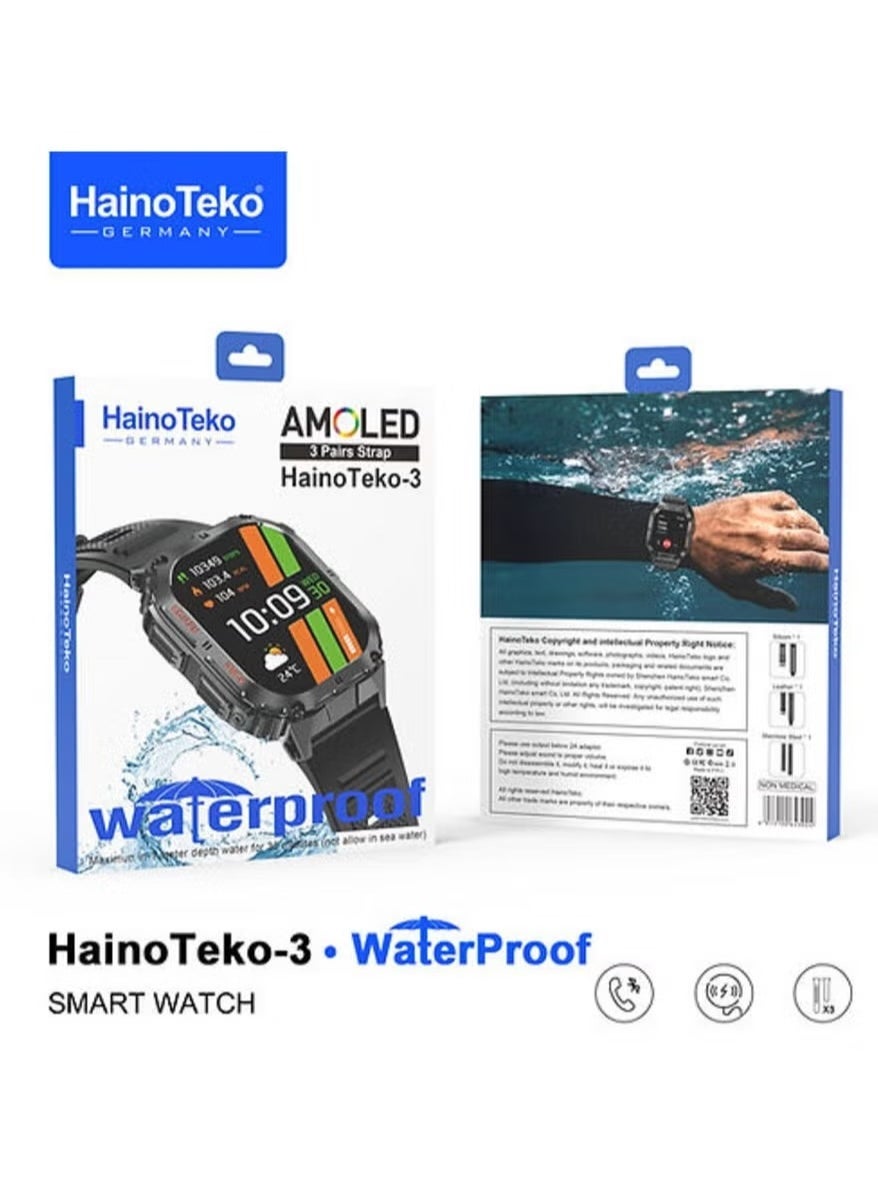 Compare Smart Watch with 3 Pairs of Straps – Fitness & Health Tracker, Waterproof, Bluetooth Connectivity, Sleek Design for Men & Women, Customizable Style at KSA Price