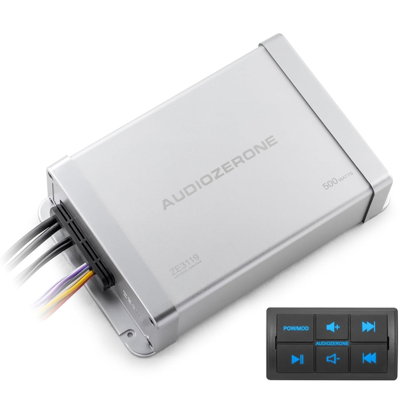 Compare AUDIOZERONE Marine Bluetooth Amplifier  500W Class D 4 Channel Waterproof Amp with Remote Control at KSA Price