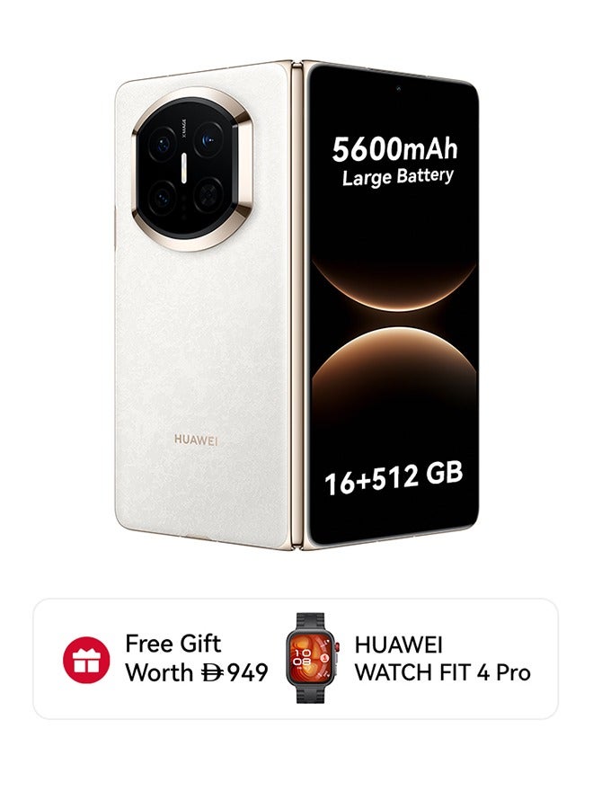 Compare Mate X7 Foldable Smartphone Dual SIM 16GB RAM 512GB Brocade White with Free Watch FIT4 PRO  Middle East Version at KSA Price