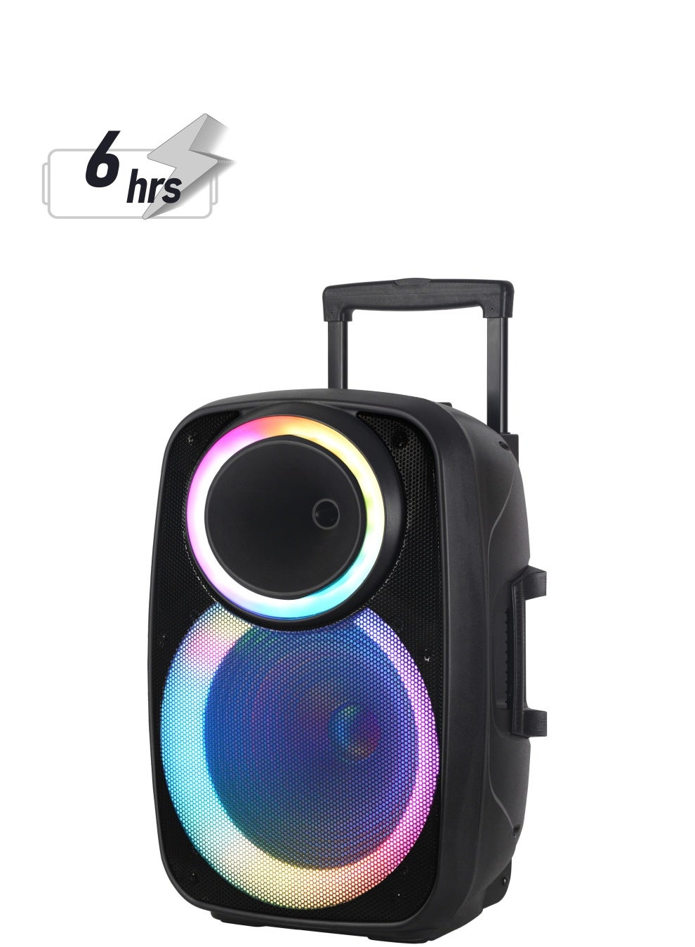 Compare ASD2495 Chorus 1700W Party Trolley Speaker with Wireless Mic, Disco Lights & Remote at KSA Price