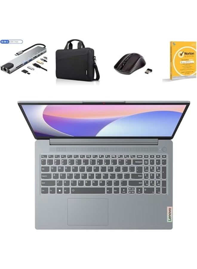 Compare IDEAPAD SLIM 3 Laptop With 15.6Inch Full HD Display,Intel Core i31315U Processor8GB RAM512GB SSDIntel UHD 600  GraphicsWindows 11 Home with Laptop Bag, 8in1 USB TypeC Hub, WL Mouse, Antivirus Luna Grey at KSA Price