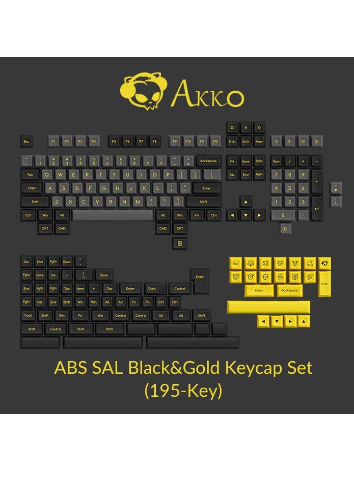 Compare AKKO Black & Gold ABS SAL Keycaps Set 195 Keys at KSA Price