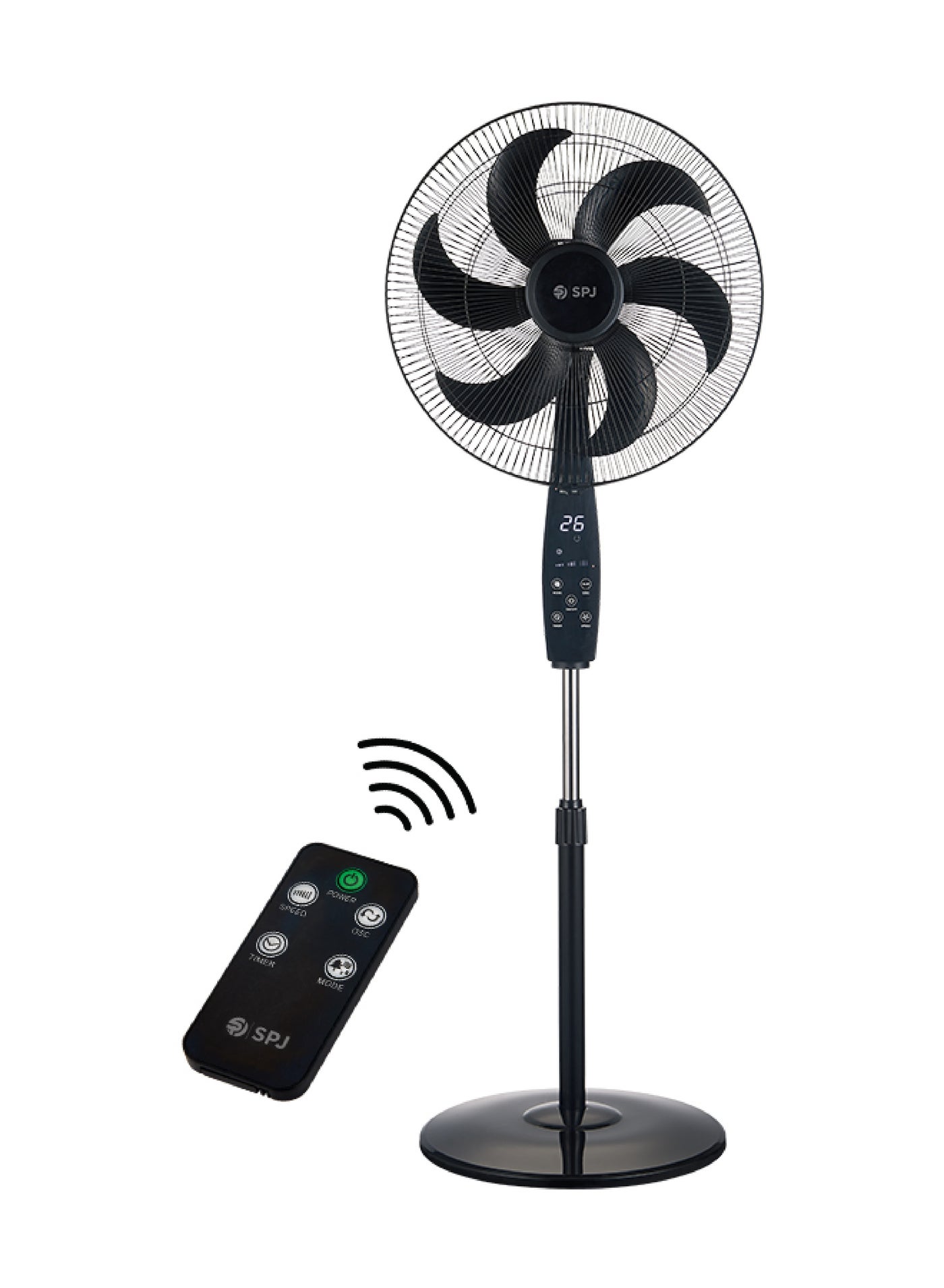 SPJ 18 Inch Pedestal Fan with Remote, 80W,…