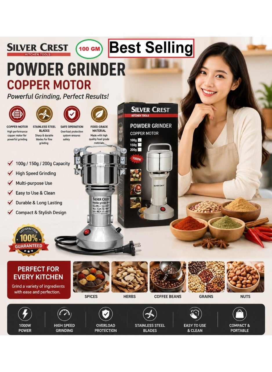 Silver Crest Powder Grinder 1000W Copper Motor, Stainless…