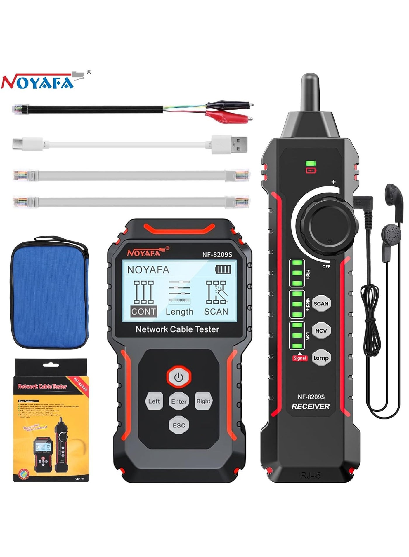 Compare NF8209S Network Cable Tester, Ethernet Cable Tester with PoE,NCV,Cable Length Test,Port Flashing,MultiFunction TroubleFree Line Scan Mode,CAT5,CAT6 Line Tracer,LAN Network Cable Tracer Kits at KSA Price