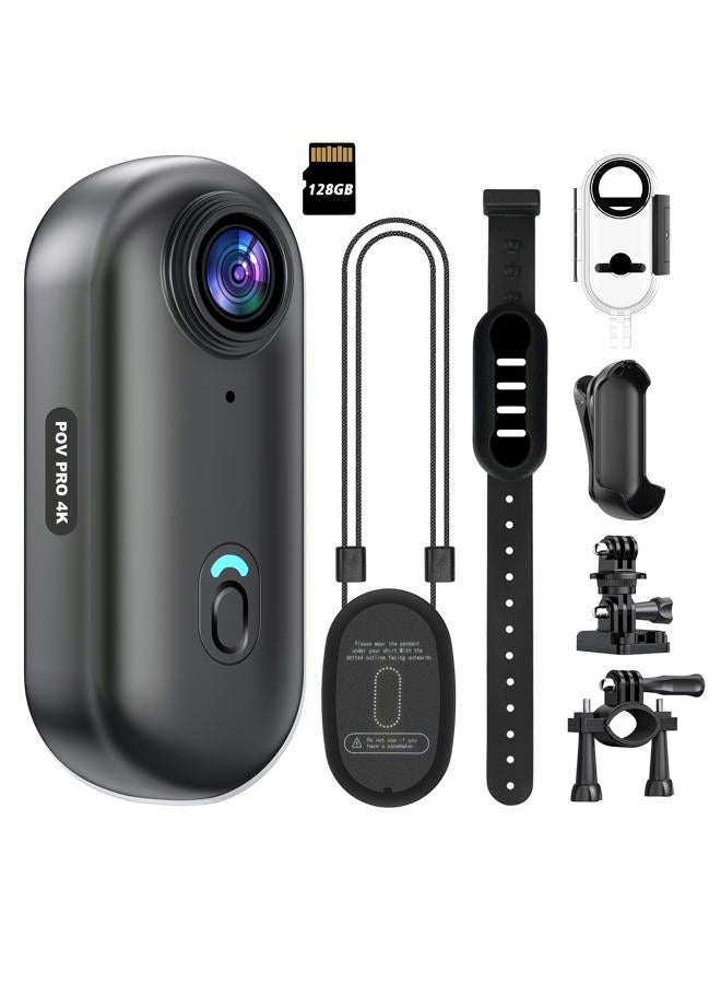 4K Mini Action Camera 128GB Thumb POV Portable…