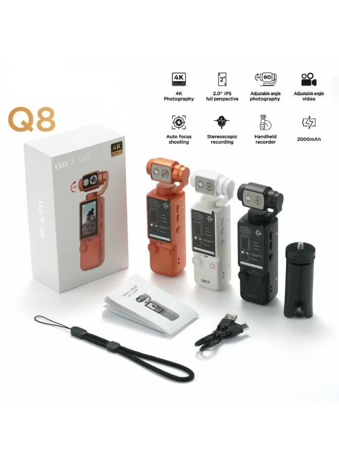 Compare Q8 Handheld Outdoor Sports Camera – 180° Rotating Lens, 2000mAh Battery, 32GB Storage, TypeC Charging, Night Fill Light,  Tripod Included  Black Colour at KSA Price