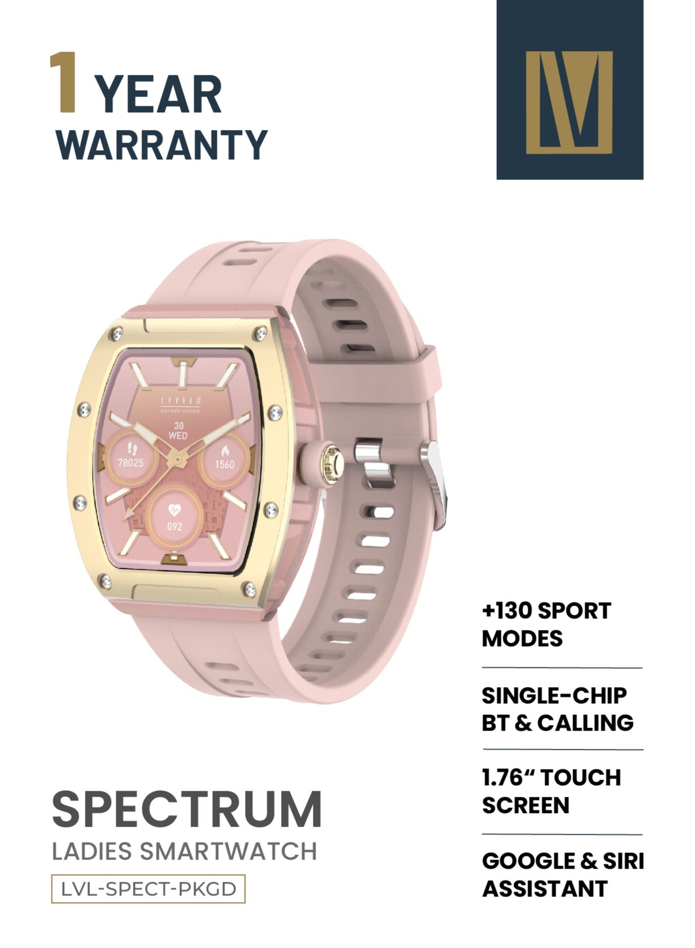 Compare Spectrum Ladies Smart watch  Builtin Microphone & Speaker  Music Playback  Quick Menu Navigation  Builtin Games  Reminders  SingleChip BT & Calling  Builtin Calculator  Up to 6 Days Bluetooth Conn at KSA Price