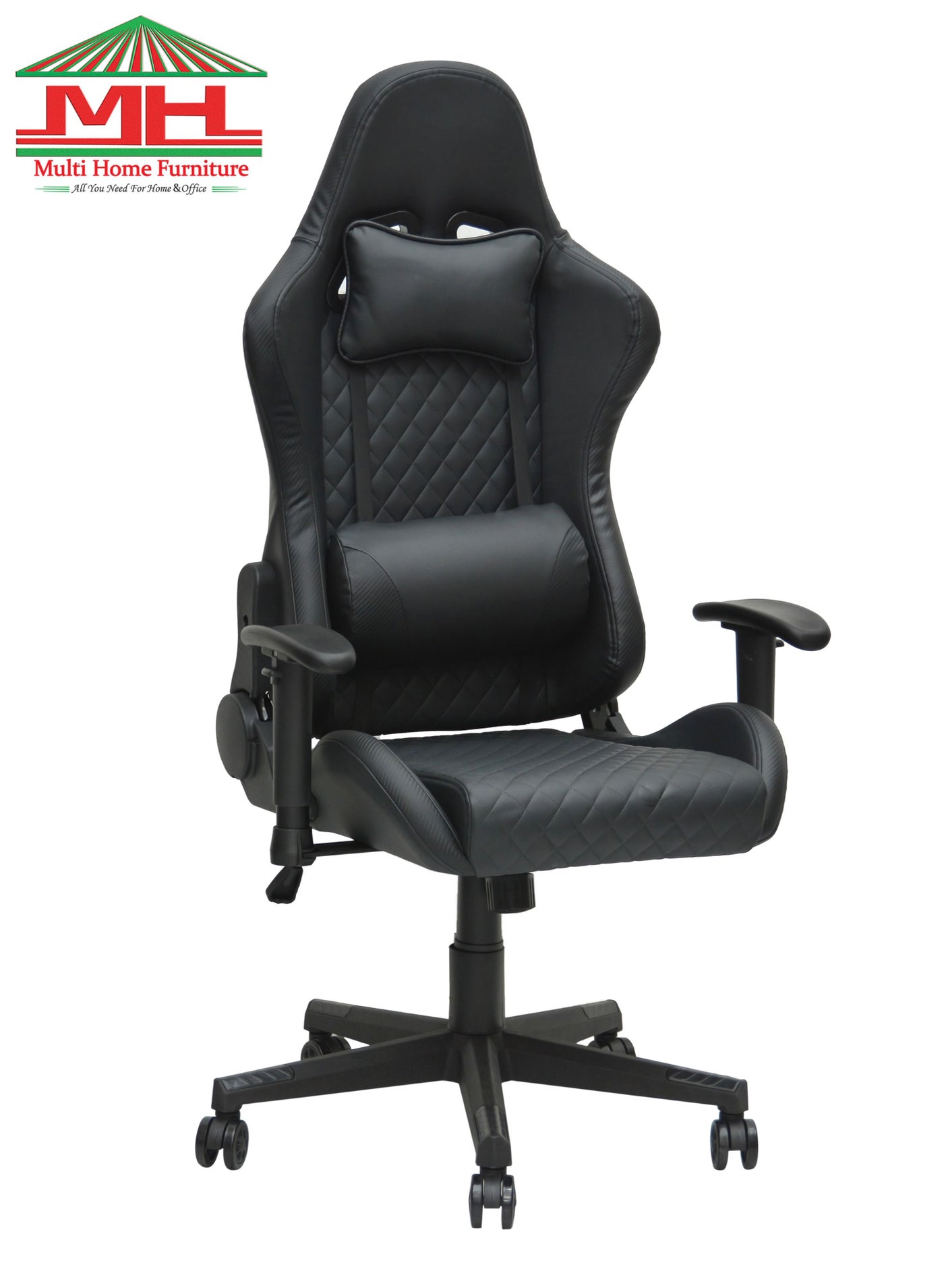 Multi Home Furniture Black Gaming Chair with Foot…