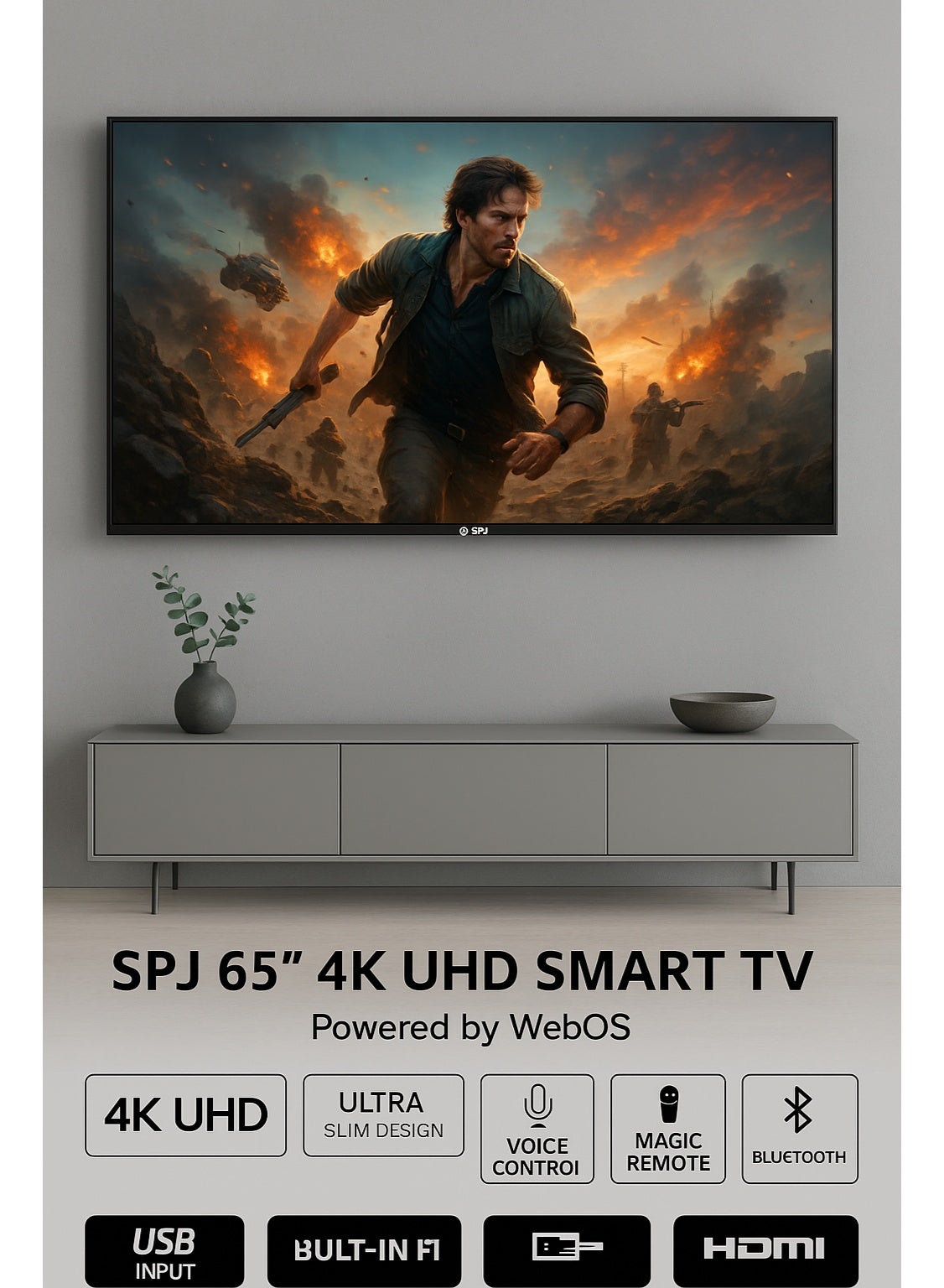 Compare 65Inch 4K Ultra HD Smart LED TV – Model 4KS65BLX | WebOS Powered with Magic Remote, Voice Control, Builtin WiFi & Bluetooth, HDMI & USB Inputs, Ultra Slim Bezel Design, Immersive Picture & Sound Quality at KSA Price