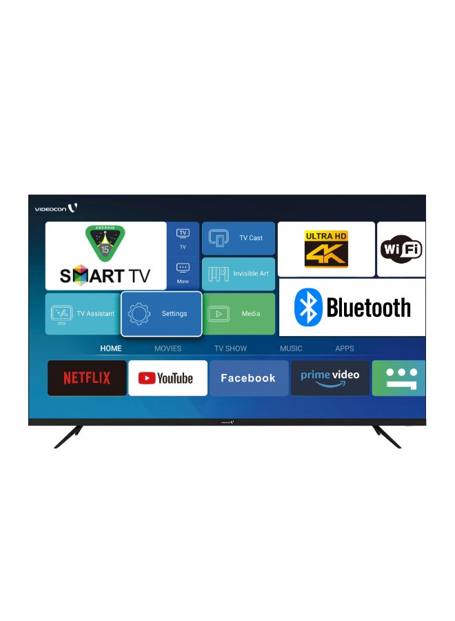 Compare 65 Inch Edgeless 4K UHD Android 15 Smart TV | Voice Remote | Bluetooth | Multiple HDMI & USB Ports | Free Wall Mount – Model E65EL1100 E65EL1100 Black at KSA Price