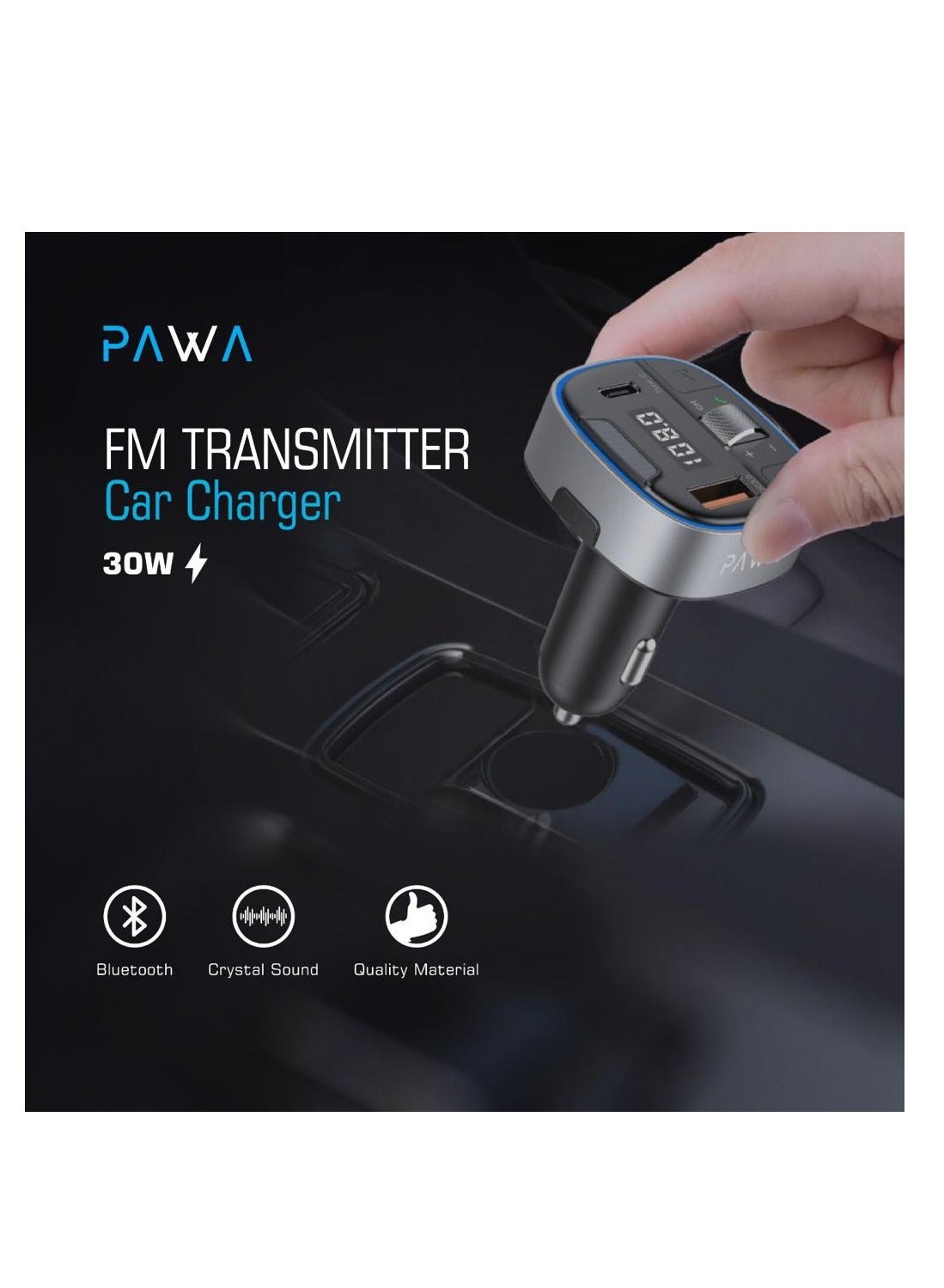 PAWA Wireless FM Transmitter Car vCharger PD30W