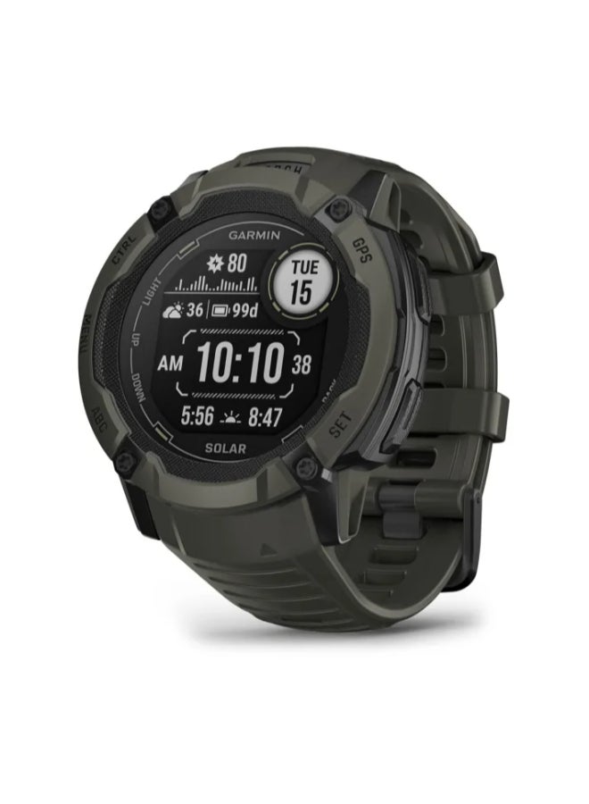 Compare Instinct 2X Solar  50 Mm  Up To 40 Days Of Battery Life  1.1 Inch Monochrome Display, Scratch Resistant, Power Glass, Heart Rate Monitor, Stress Tracking, Solar Charging, Built In Led Flashlight, Ios And  at KSA Price