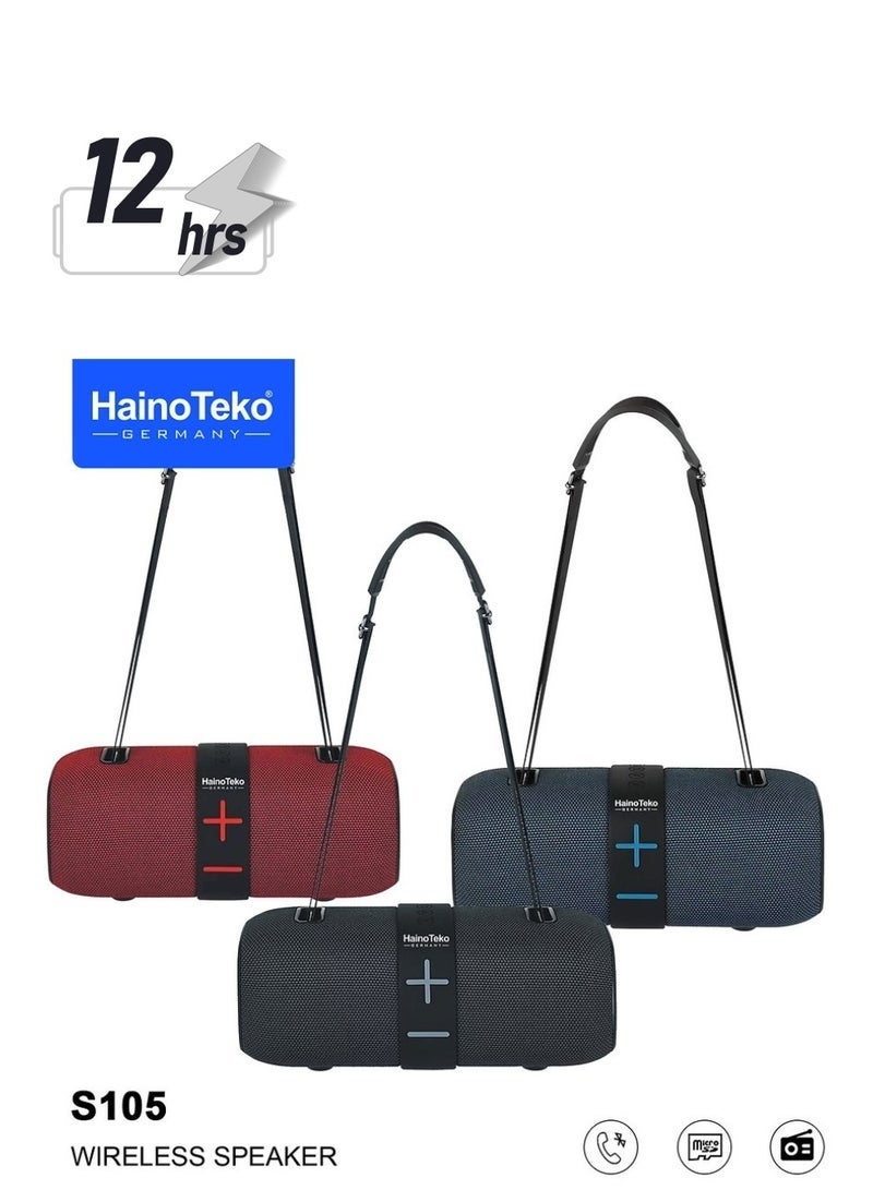 Compare S105 Wireless Bluetooth Portable Speaker with Power Bank Function – Black | Deep Bass, Long Battery, HandsFree Calling, USB Charging, Compact Travel Speaker for Indoor & Outdoor Use at KSA Price