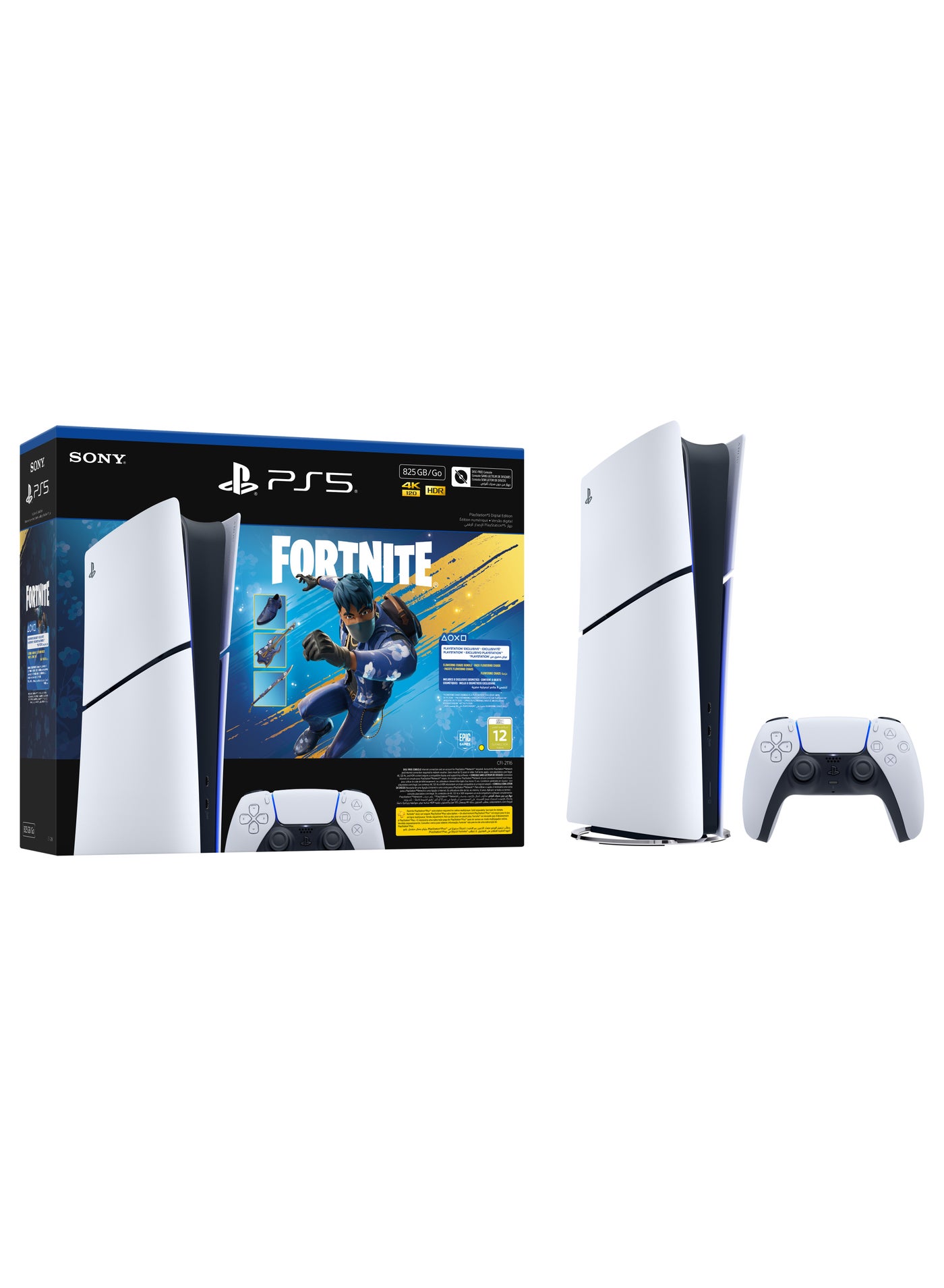 Compare PlayStation®5 Digital Edition 825GB – Fortnite Flowering Chaos Bundle  UAE Version at KSA Price