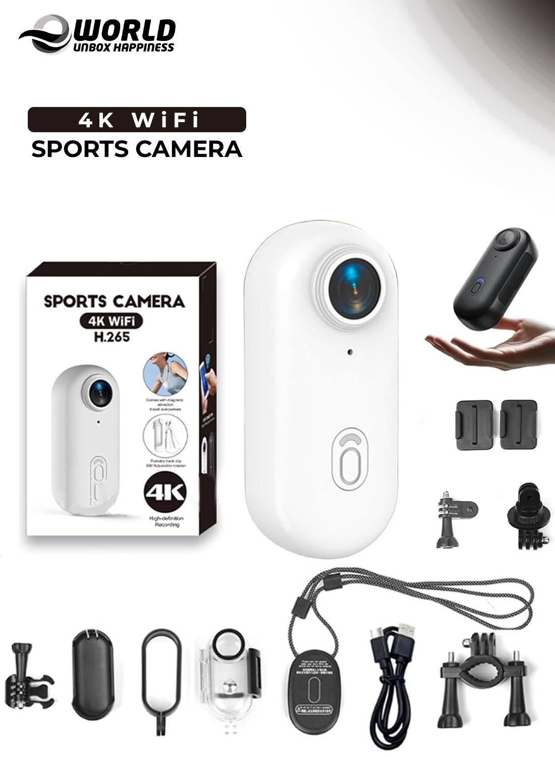 Compare Motion Trail Wearable Action Camera – 4K Ultra HD, HandsFree POV Recording, 120° Ultra Wide Angle, IPX7 Waterproof, Builtin Magnetic Mount, Compact Sports Mini Camera for Outdoor Adventure & Travel White at KSA Price