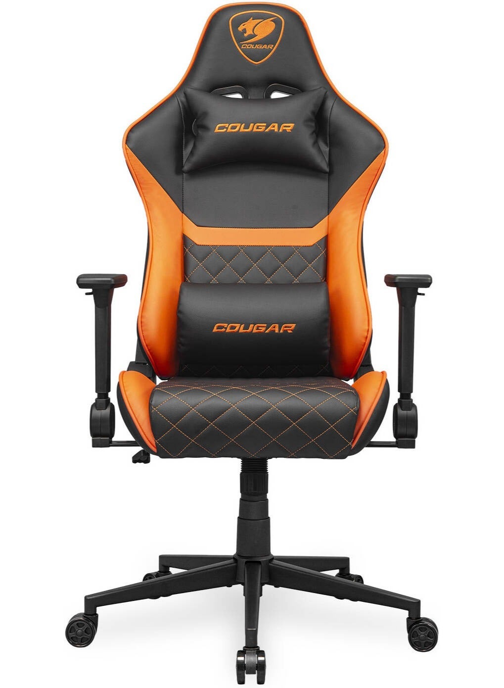 Compare Cougar Armor One V2 Gaming Chair, PVC Leather Surface, 4D Folding Armrests, 155° Reclining, Piston Lift Height Adjustment, Up to 12kg Weight Support, Black  Orange | 3MAO2ORB.0001 at KSA Price