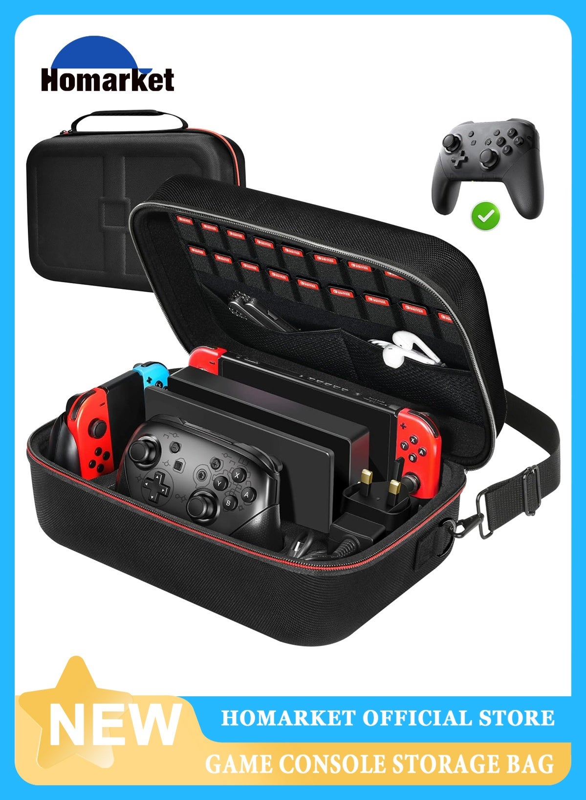 Compare Carrying Case for Nintendo Switch 2 , Large All in One Hard Travel Case with Game Card Slots, Portable Protective Carry Bag for Switch 2 Accessories, Pro Controller and Other Accessories at KSA Price