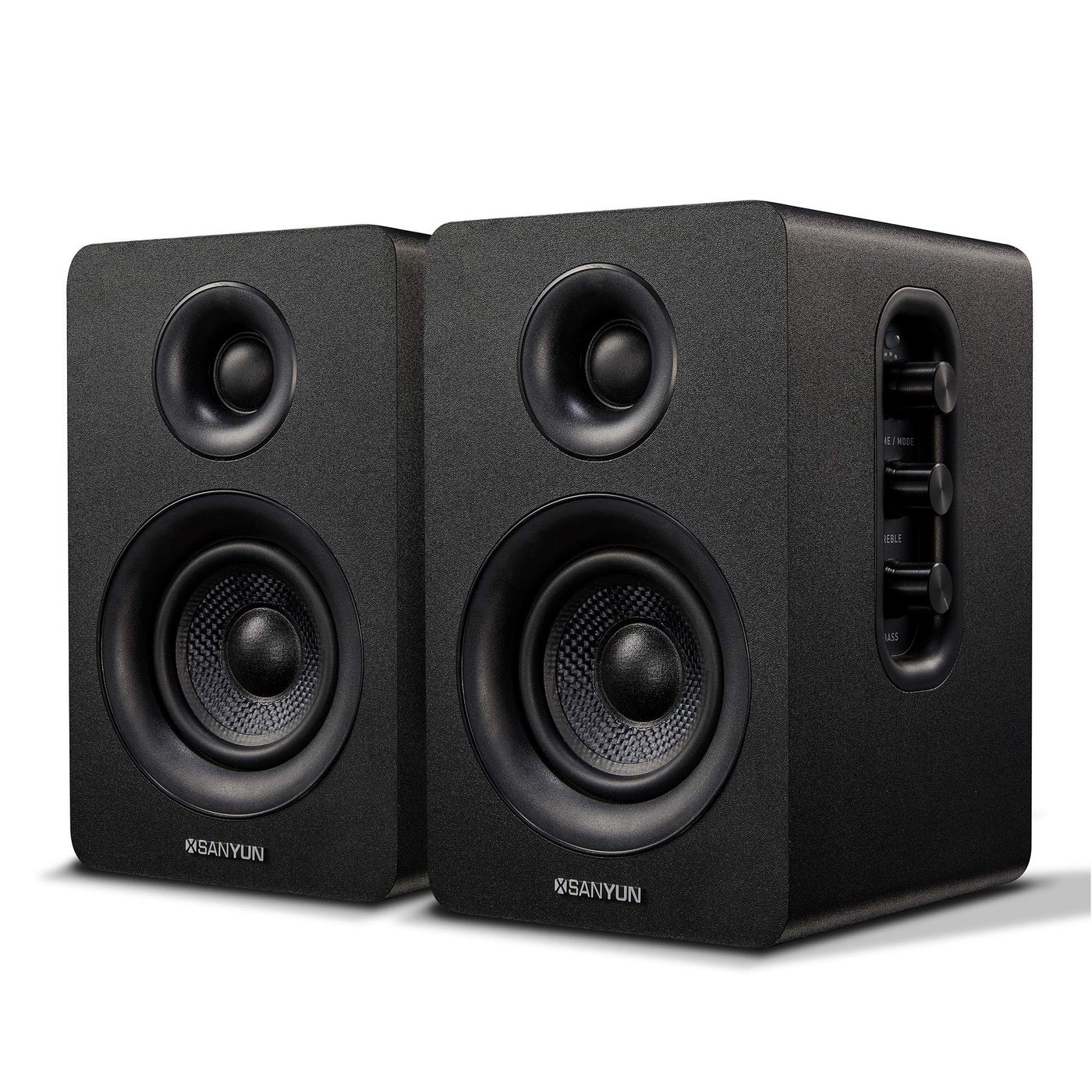 Compare Sanyun SW208 3 Active Bluetooth 5.0 Bookshelf Speakers  60W Carbon Fiber Speaker Unit  Builtin 24bit DAC  Dynamic 3D Surround Sound  2.0 Computer PC Monitor Gaming Speakers Pair, Black at KSA Price