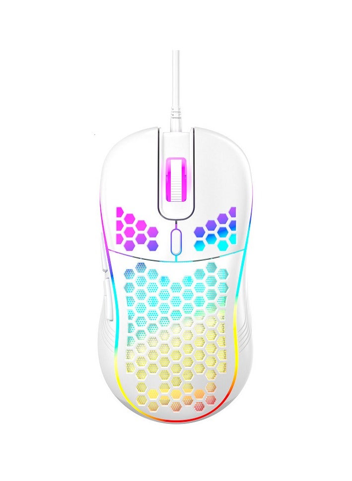 Compare Honeycomb Gaming Mouse  Light Weight RGB PC Mouse  65 g PC Accessories  USB Mouse Wired  Matte White Wired Gaming Mouse at KSA Price