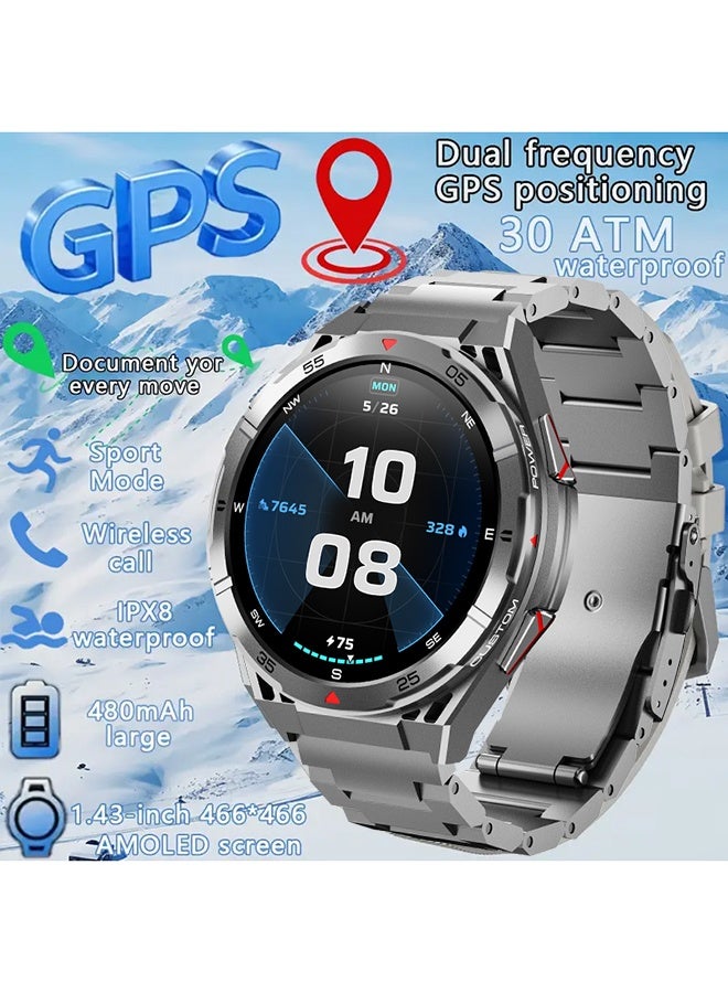 Compare GPS Smart Watch for Men Waterproof 1.43 Inch AMOLED Display Fitness Activity Tracke with Sleep Monitoring suitable for Android iOS at KSA Price