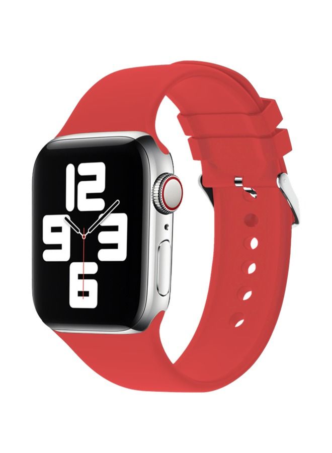 Compare Silicone Band with Buckle Watch Strap for Apple Watch 424445MM  Bright Red at KSA Price