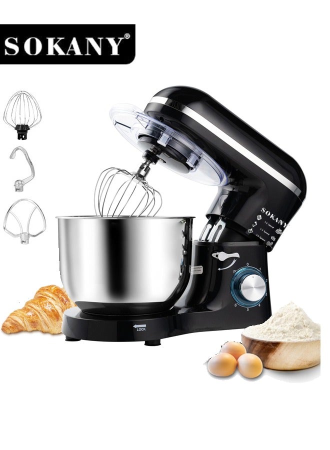 Compare Kitchen Stand Mixer,  with 8L Stainless Steel Bowl, 6 Speed Settings, Electric Food Mixer with Dough for Versatile Baking, Mixing and Kneading, Ideal for Precision Baking ,SK275,BlackSilver at KSA Price