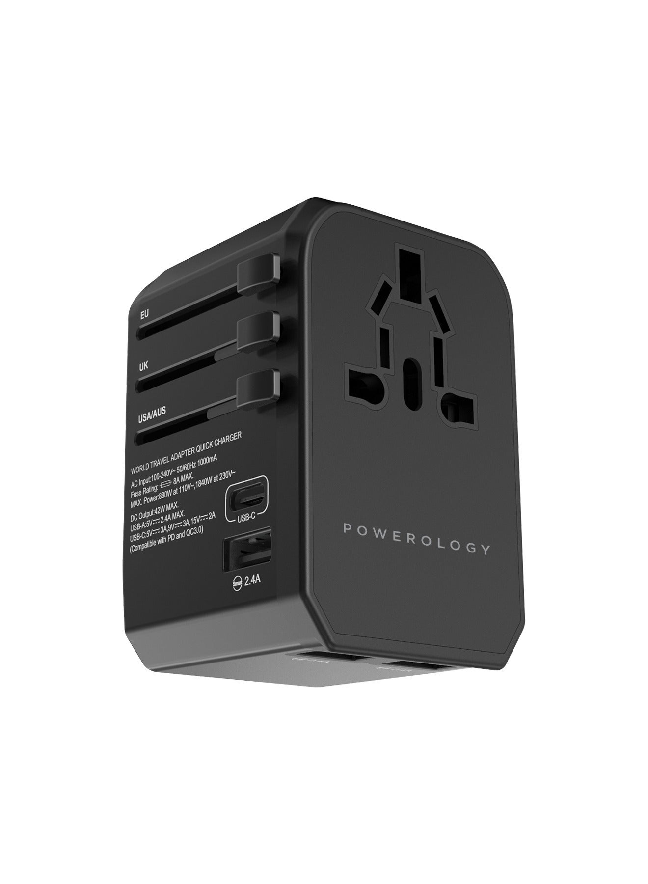 Compare Universal Travel Adapter Fast Charging , Quick Charging, Secure to Use, Anti Heating, Latest Technology  Black at KSA Price