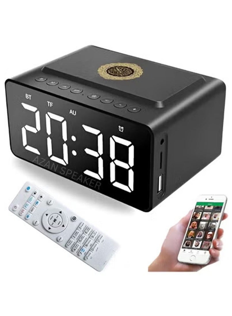 Compare Smart Azan Clock & Quran Speaker  2000mAh Bluetooth Portable Muslim Prayer Device with App & Remote Control, Digital LED Display, 18 Reciters & 15 Azan Voices, White Noise Machine, Ideal Eid Hajj Gift for Parents and at KSA Price