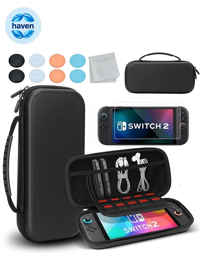 Compare Travel Carrying Case Compatible with Nintendo Switch 2 2025 with 10Card Slot, Switch 2 Accessories Kit with Screen Protector, Joycons Key Caps, Waterproof Hard Shell Pu at KSA Price