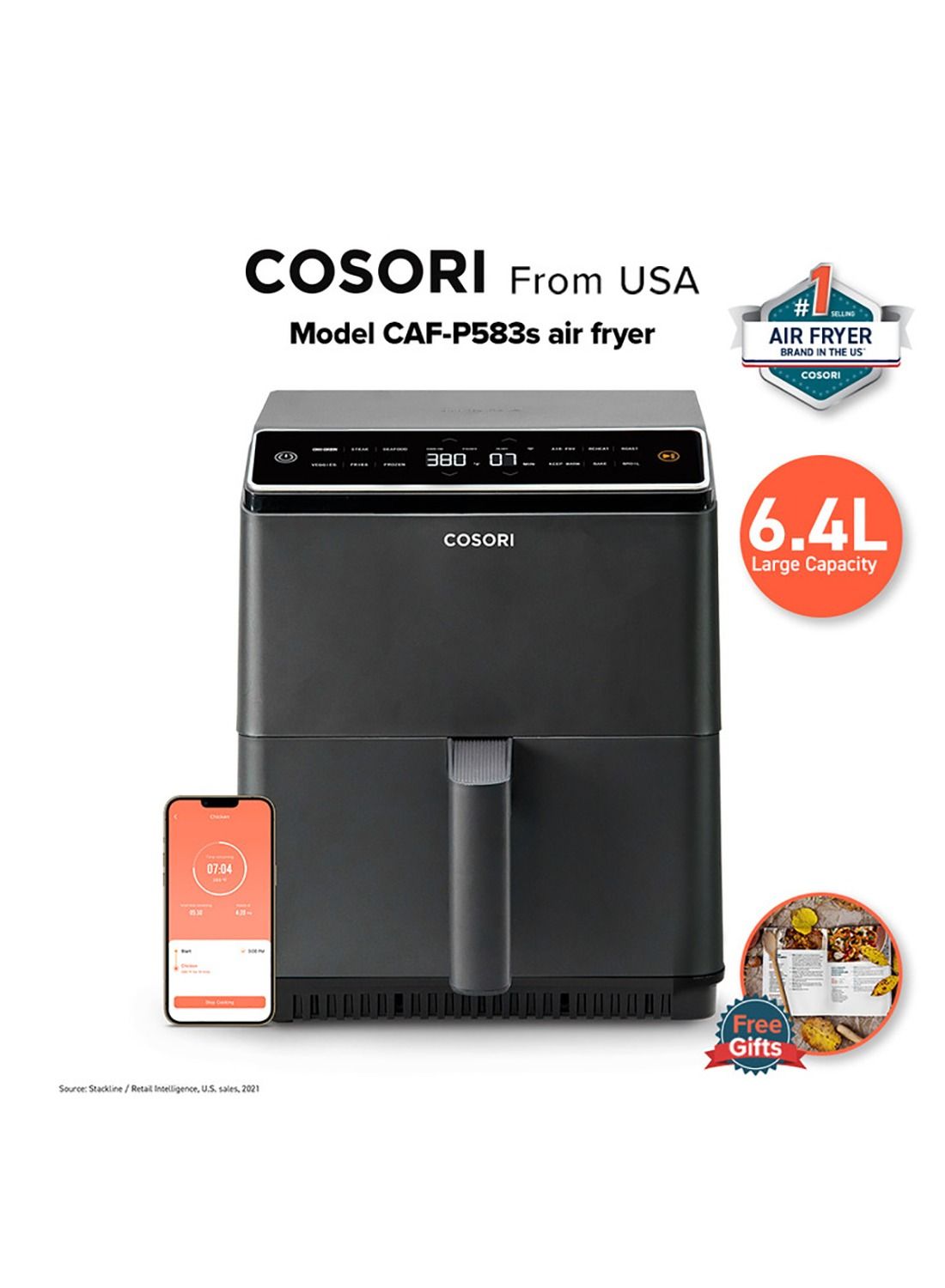 Digital Smart Air Fryer Dual Blaze CAF-P583S-KUK…