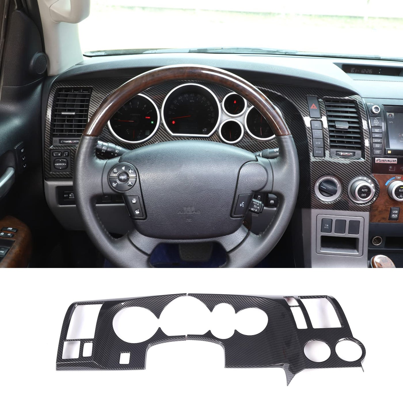 Compare LLKUANG Center Console Dashboard Panel Molding Trim Kit Compatible with Toyot Tundra 20072013 ABS Instrument Trim Panel Cover Accessories2PCS Carbon Fiber Texture at KSA Price