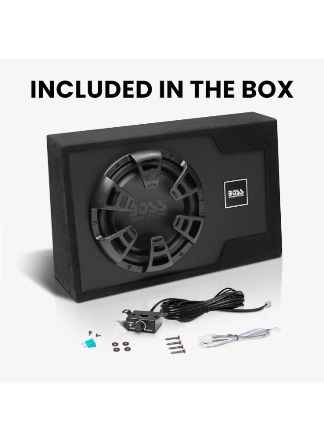 Compare B12ES  1200 High Output Motorized Car Subwoofer Bundle Builtin Amplifier Low Profile Subwoofer Remote Control 16 Feet Cable Black at KSA Price