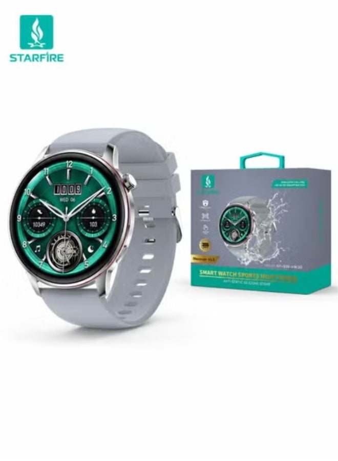 Compare Smart Watch with 1.43 AMOLED Display, Bluetooth Calling, Fitness Tracking, Heart Rate Sensor, IP68 Water Resistant, Android & iOS Compatible, Long Battery Life, Silver at KSA Price