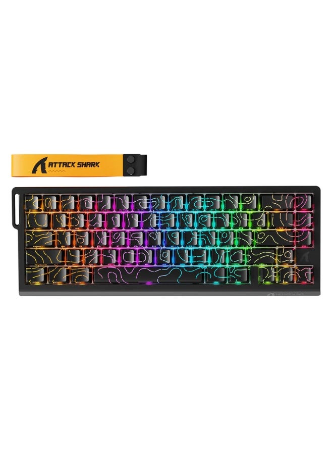 Compare X68 Pro HE Wireless Gaming Keyboard 68Key Hall Effect Magnetic Switch, Rapid Trigger, 0.1mm Adjustable Actuation, 8000Hz Polling Rate, TriMode 2.4GBTUSBC, RGB Backlit, 5000mAh Battery, Low Latency Esports Mechanical Keyboard | Black at KSA Price